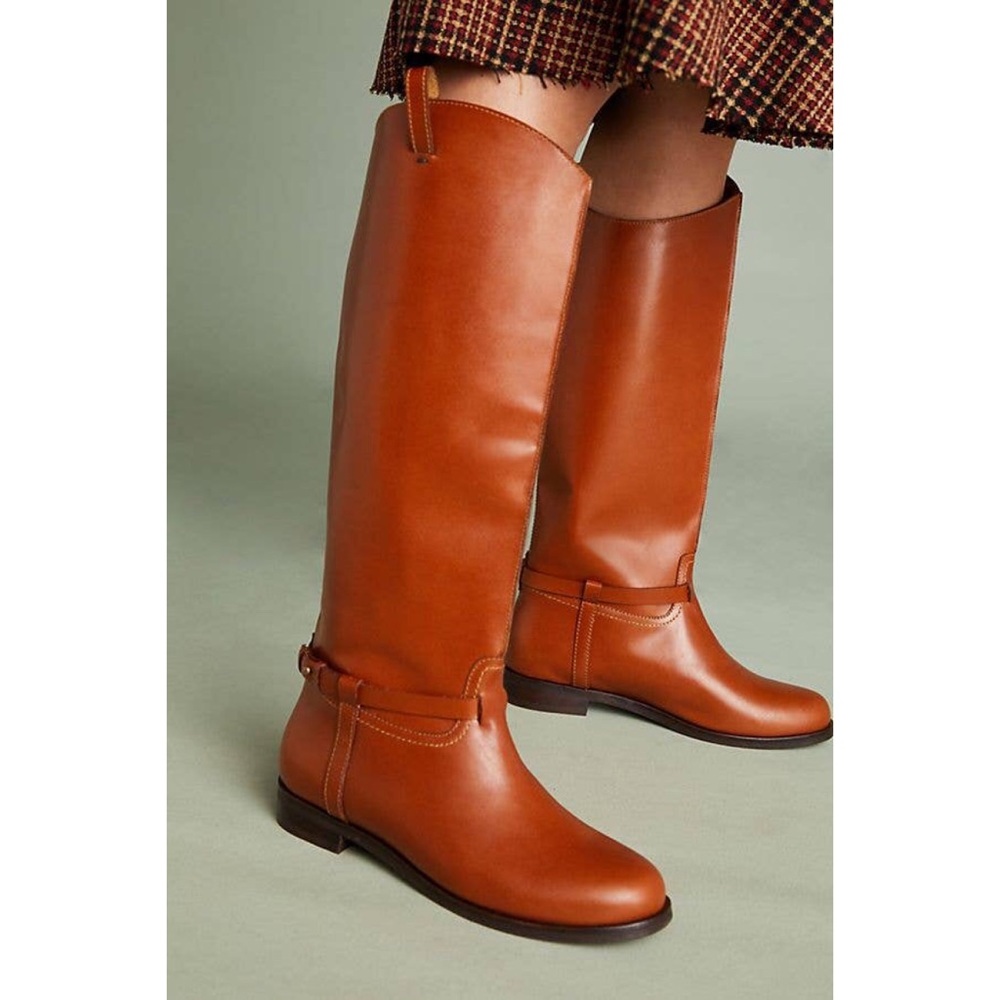 Anthropologie Tan Heeled Boots